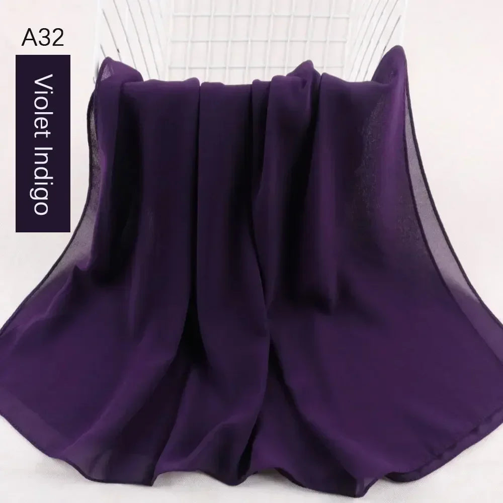 Muslim Women Chiffon Hijab Scarf Chiffon Soft Hijabs Shawl Long Scarves Wrap Headscarves For Muslim Fashion - ElinaStoreElinaStoreElinaStore91428799;2024129;1733751735