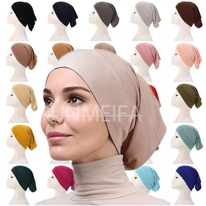 Fashion Muslim Hijab Caps Solid Underscarf Women Veil Modal Cotton Hijab Muslim Scarf Turbans Head Women's Hijabs Hat Islamic - ElinaStoreElinaStoreElinaStore91429693;2024129;1733751746