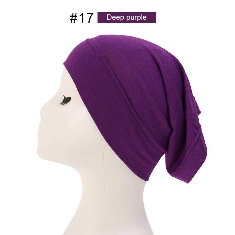Fashion Muslim Hijab Caps Solid Underscarf Women Veil Modal Cotton Hijab Muslim Scarf Turbans Head Women's Hijabs Hat Islamic - ElinaStoreElinaStoreElinaStore91429716;2024129;1733751746