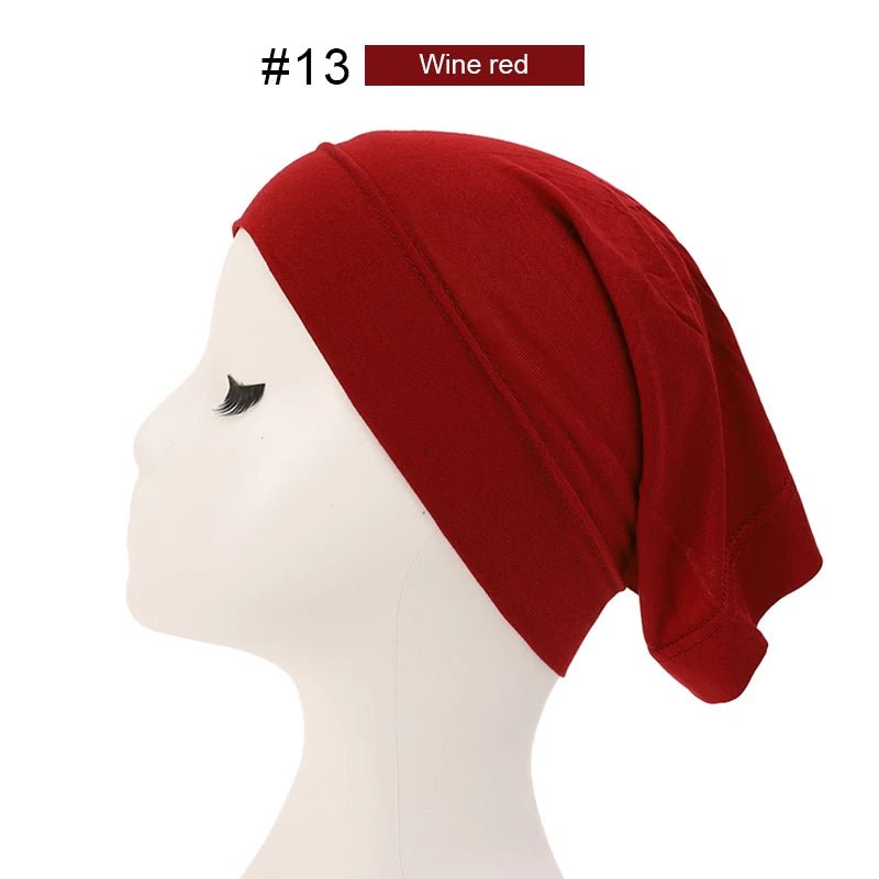 Fashion Muslim Hijab Caps Solid Underscarf Women Veil Modal Cotton Hijab Muslim Scarf Turbans Head Women's Hijabs Hat Islamic - ElinaStoreElinaStoreElinaStore91429713;2024129;1733751746