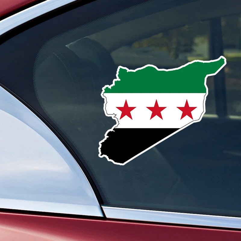 Flag Map of Syria Car Sticker Waterproof Vinyl Decal Car Accessories ملصق خريطة علم سوريا . - ElinaStore21924 PVCElinaStoreElinaStore91419634;2024129;1733751717