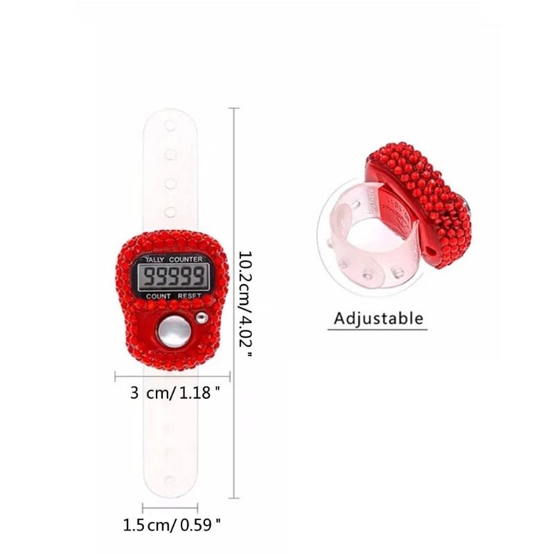 Material Finger Counter Bead Crafting Counter Rings with Diamond Embellished - ElinaStoreElinaStoreElinaStore<none>