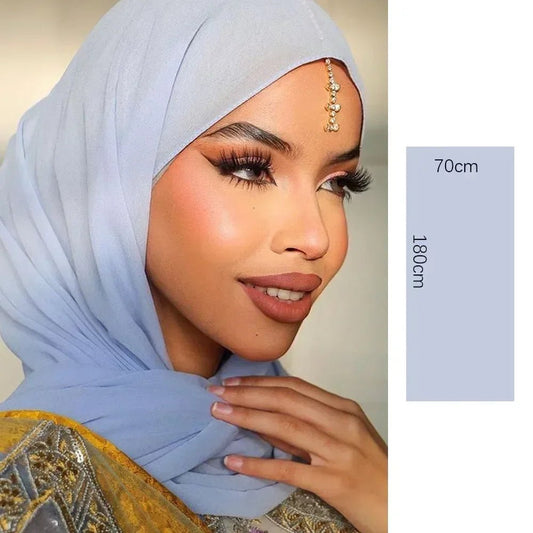 Muslim Women Chiffon Hijab Scarf Chiffon Soft Hijabs Shawl Long Scarves Wrap Headscarves For Muslim Fashion - ElinaStoreElinaStoreElinaStore91428766;2024129;1733751735