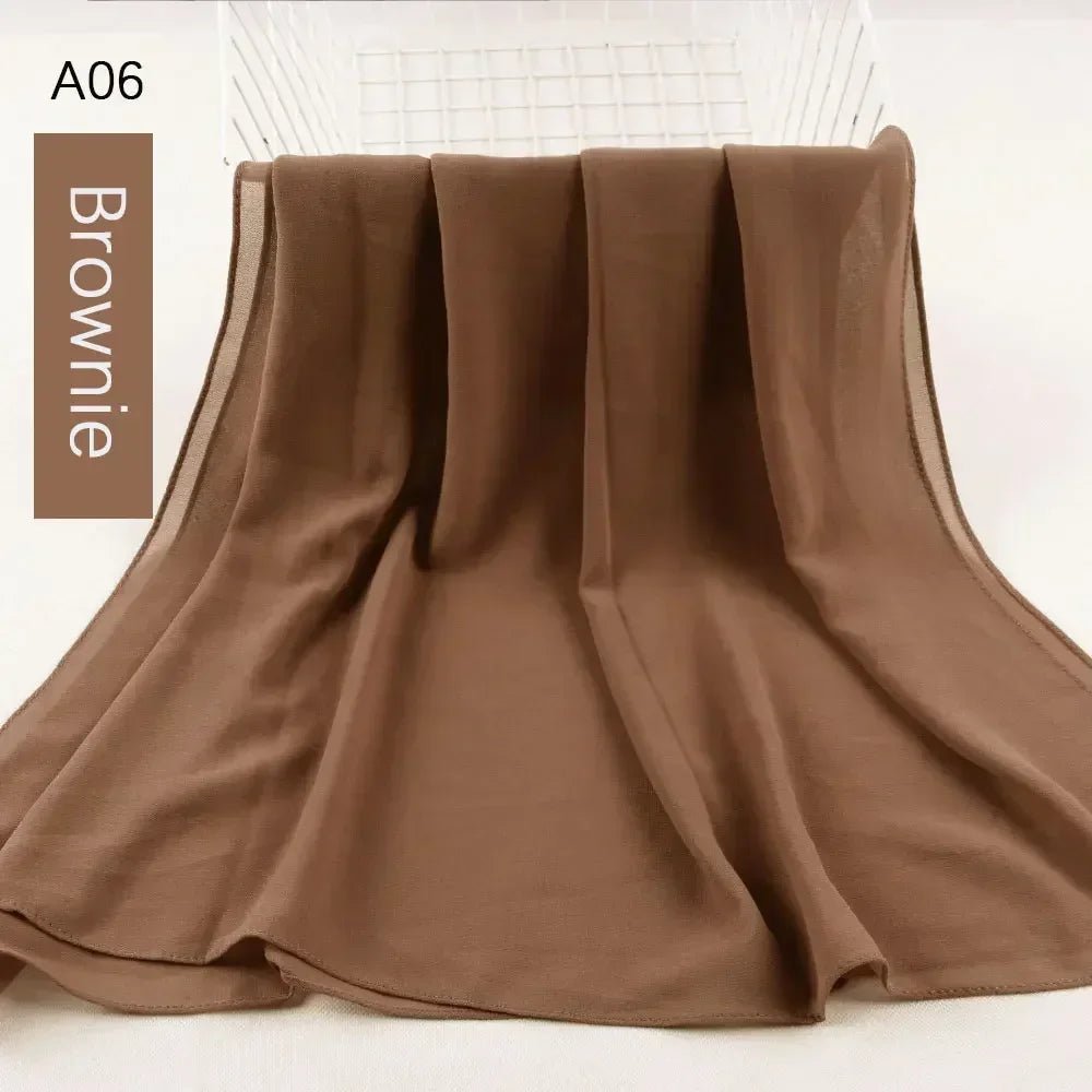 Muslim Women Chiffon Hijab Scarf Chiffon Soft Hijabs Shawl Long Scarves Wrap Headscarves For Muslim Fashion - ElinaStoreElinaStoreElinaStore91428821;2024129;1733751735