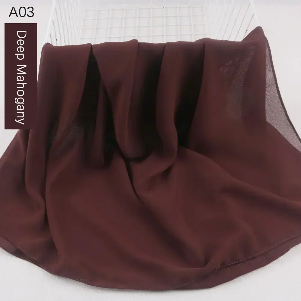Muslim Women Chiffon Hijab Scarf Chiffon Soft Hijabs Shawl Long Scarves Wrap Headscarves For Muslim Fashion - ElinaStoreElinaStoreElinaStore91428797;2024129;1733751735