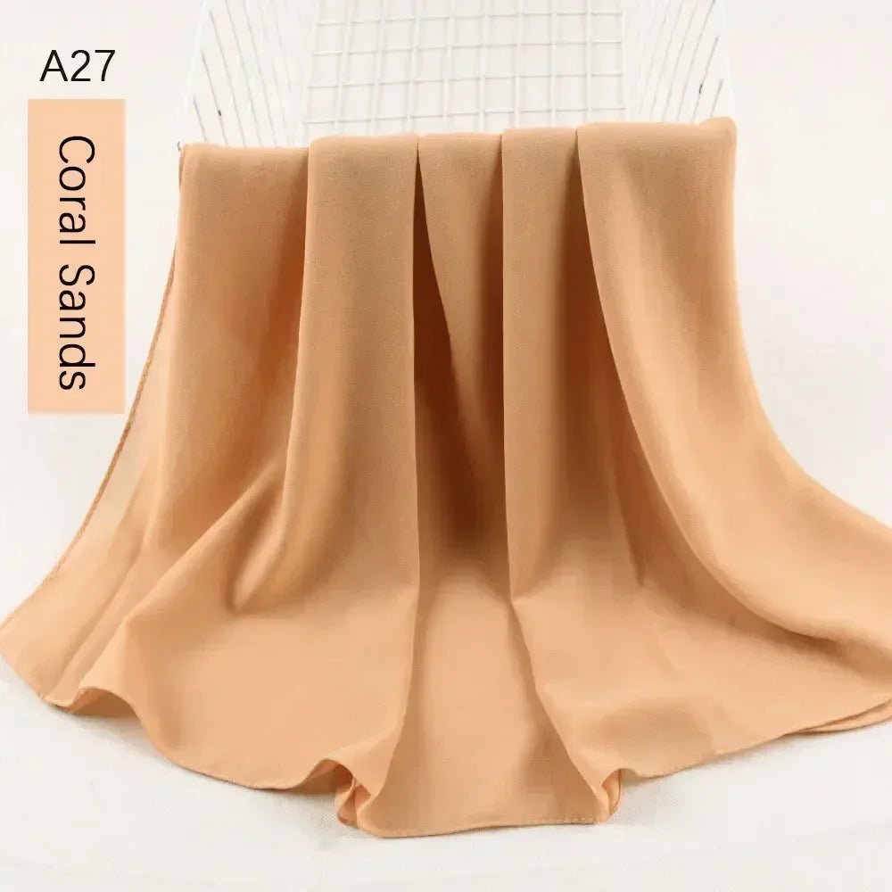 Muslim Women Chiffon Hijab Scarf Chiffon Soft Hijabs Shawl Long Scarves Wrap Headscarves For Muslim Fashion - ElinaStoreElinaStoreElinaStore91428803;2024129;1733751735