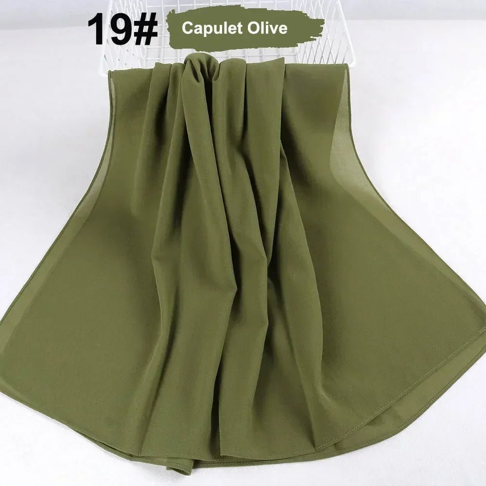 Muslim Women Chiffon Hijab Scarf Chiffon Soft Hijabs Shawl Long Scarves Wrap Headscarves For Muslim Fashion - ElinaStoreElinaStoreElinaStore91428794;2024129;1733751735