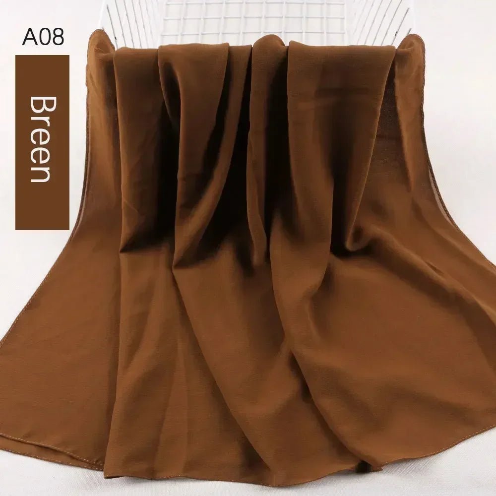 Muslim Women Chiffon Hijab Scarf Chiffon Soft Hijabs Shawl Long Scarves Wrap Headscarves For Muslim Fashion - ElinaStoreElinaStoreElinaStore91428771;2024129;1733751735