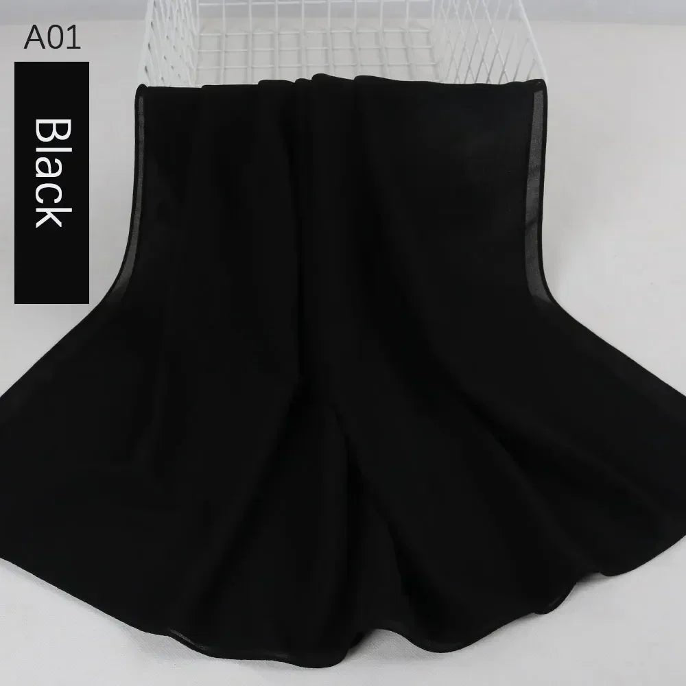 Muslim Women Chiffon Hijab Scarf Chiffon Soft Hijabs Shawl Long Scarves Wrap Headscarves For Muslim Fashion - ElinaStoreElinaStoreElinaStore91428777;2024129;1733751735