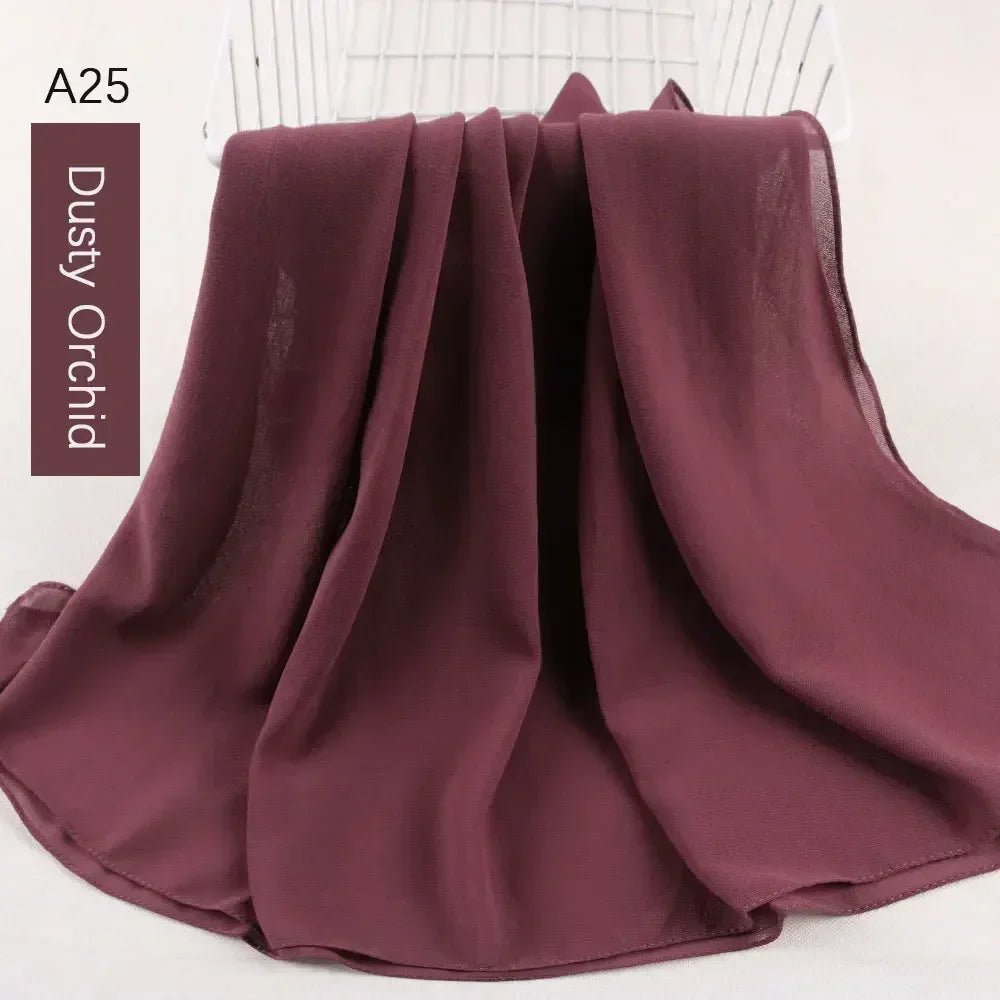 Muslim Women Chiffon Hijab Scarf Chiffon Soft Hijabs Shawl Long Scarves Wrap Headscarves For Muslim Fashion - ElinaStoreElinaStoreElinaStore91428809;2024129;1733751735