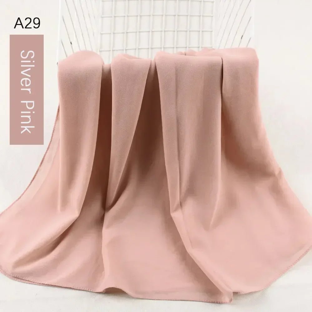 Muslim Women Chiffon Hijab Scarf Chiffon Soft Hijabs Shawl Long Scarves Wrap Headscarves For Muslim Fashion - ElinaStoreElinaStoreElinaStore91428793;2024129;1733751735
