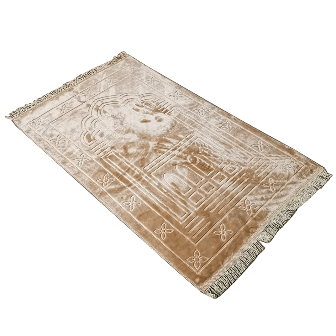 Prayer Rug Soft Sejadah Murah Velvet Sajadah Turkey Kiswah Pintu Kaabah Dari Mesir Hantaran Raudah - ElinaStoreBeige Mix DesignElinaStoreElinaStore91431234;2024129;1733751739
