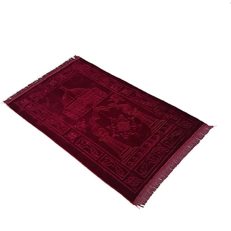 Prayer Rug Soft Sejadah Murah Velvet Sajadah Turkey Kiswah Pintu Kaabah Dari Mesir Hantaran Raudah - ElinaStoreRed Mix DesignElinaStoreElinaStore91431229;2024129;1733751739