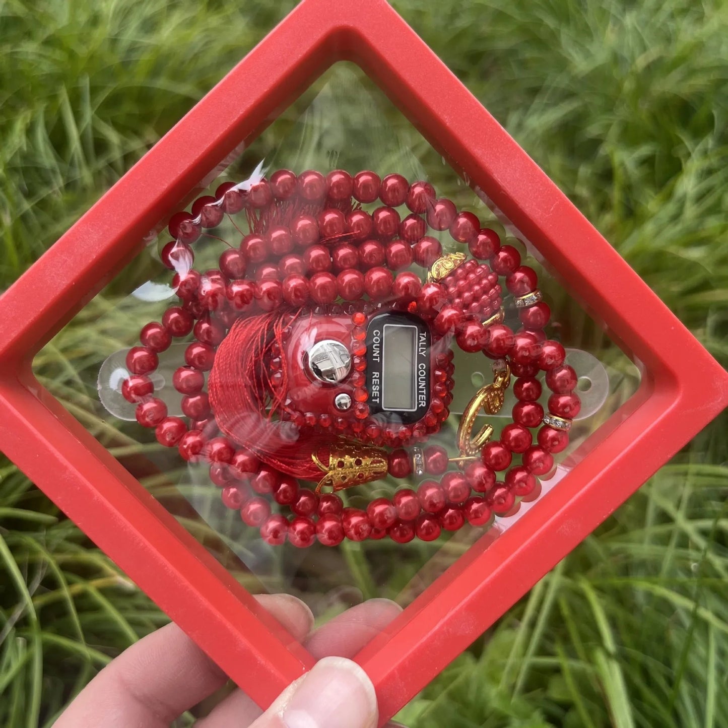 Religious Glass Pearl Worry Beads Digital Finger Tally Counter with Box Prayer Rosary Tasbih Islamique for Wedding Eid Gift - ElinaStoreotherElinaStoreElinaStore14:691#SET - 5;200000061:100009342