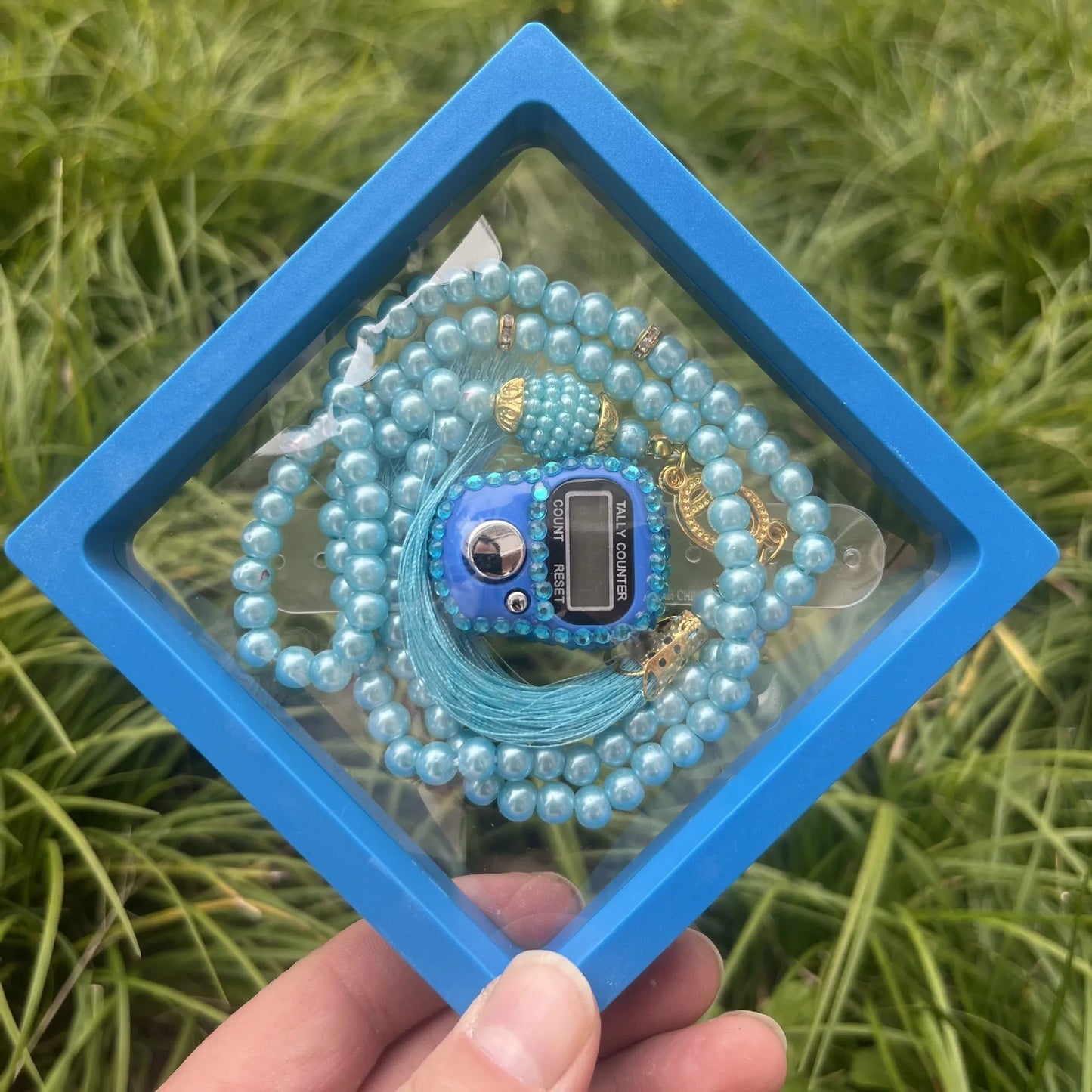 Religious Glass Pearl Worry Beads Digital Finger Tally Counter with Box Prayer Rosary Tasbih Islamique for Wedding Eid Gift - ElinaStoreotherElinaStoreElinaStore14:175#SET - 3;200000061:100009342
