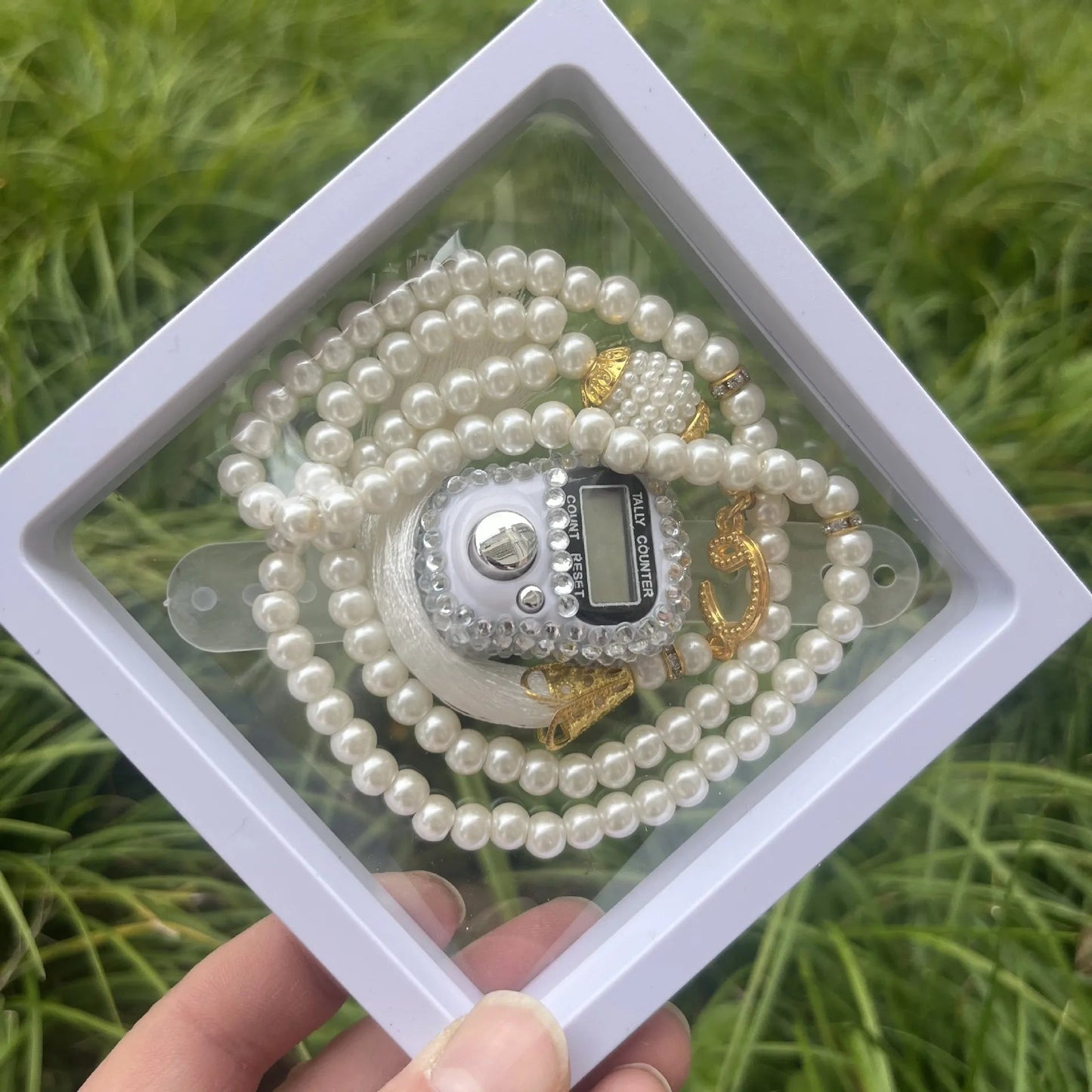 Religious Glass Pearl Worry Beads Digital Finger Tally Counter with Box Prayer Rosary Tasbih Islamique for Wedding Eid Gift - ElinaStoreotherElinaStoreElinaStore14:10#SET - 4;200000061:100009342