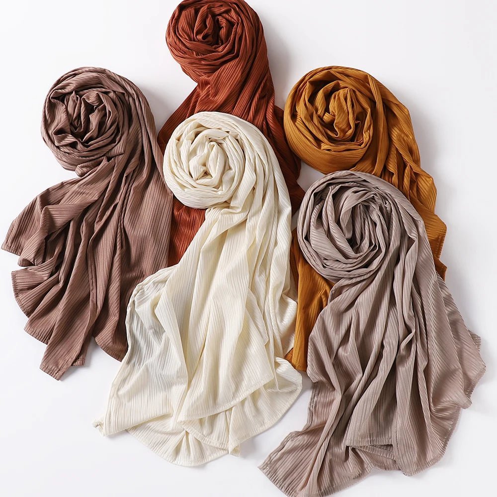 Ribbed Jersey Hijab Muslim Plain Scarf Crepe Hijab Scarf Soft Islamic Shawls Wraps Headband Voile Femme Musulman - ElinaStoreElinaStoreElinaStore91429235;2024129;1733751748