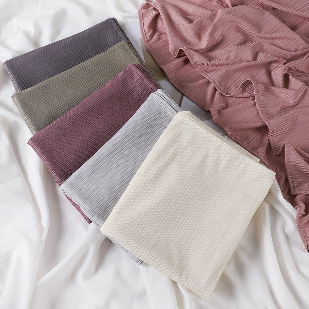 Ribbed Jersey Hijab Muslim Plain Scarf Crepe Hijab Scarf Soft Islamic Shawls Wraps Headband Voile Femme Musulman - ElinaStoreElinaStoreElinaStore91429235;2024129;1733751748