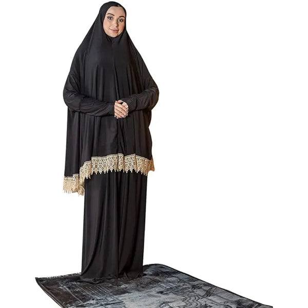 Women Muslim Islamic Hijab Blouse Skirts Sets Ramadan Prayer Khimar Abaya Robe Arab Burqa Middle East Vestidos