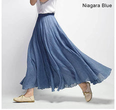 Women's High Waist Linen Maxi Skirt for Summer 2023