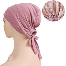 double-layer satin jersey turban sleep cap