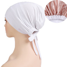 double-layer satin jersey turban sleep cap