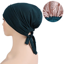 double-layer satin jersey turban sleep cap