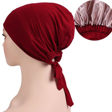 double-layer satin jersey turban sleep cap