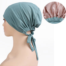 double-layer satin jersey turban sleep cap