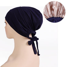 double-layer satin jersey turban sleep cap