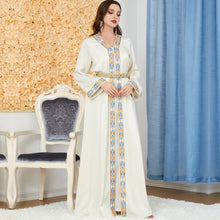 Long Dress Split V-neck Kaftan Long Sleeve Two Piece Dress