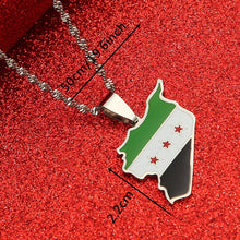 Stainless Steel Syria Map Flag Pendant Necklaces Fashion Syrians Map Chain Jewelry - ElinaStoreElinaStoreElinaStore91441266;2024129;1733753721