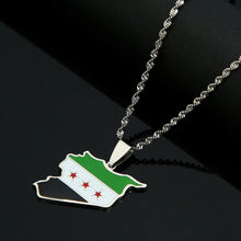 Stainless Steel Syria Map Flag Pendant Necklaces Fashion Syrians Map Chain Jewelry - ElinaStoreElinaStoreElinaStore91441266;2024129;1733753721