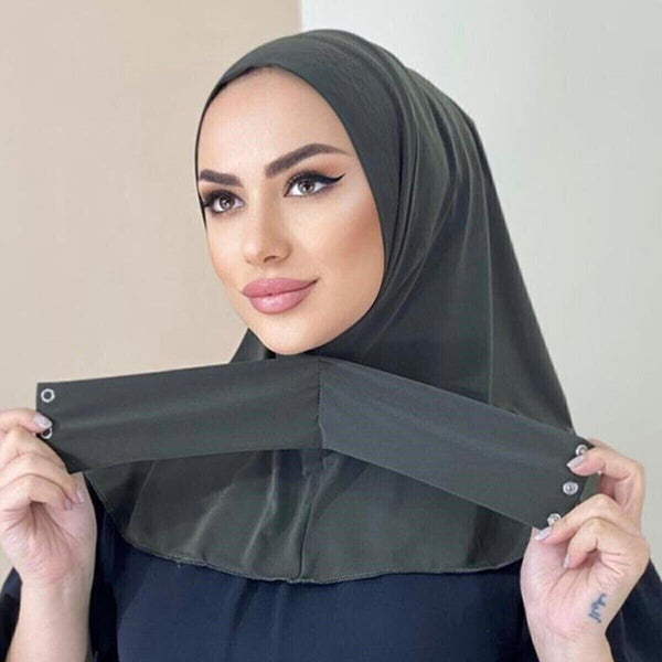 Hijab with Snap Fastener