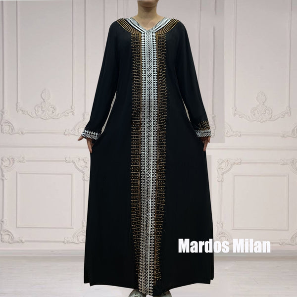 New Dubai Lady Dress Muslim Women's Lace With Diamond