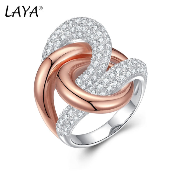 LAYA's 925 Sterling Silver Irregular Curve Cross Ring