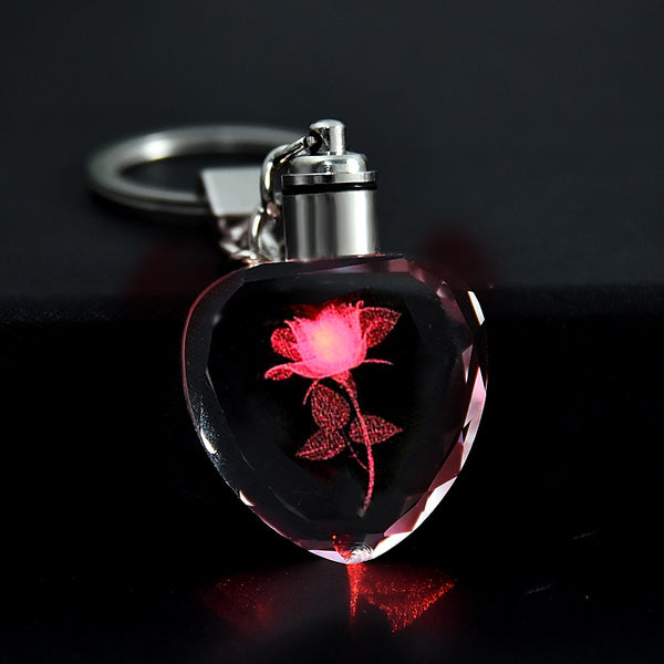 Rose Flower LED Keychain